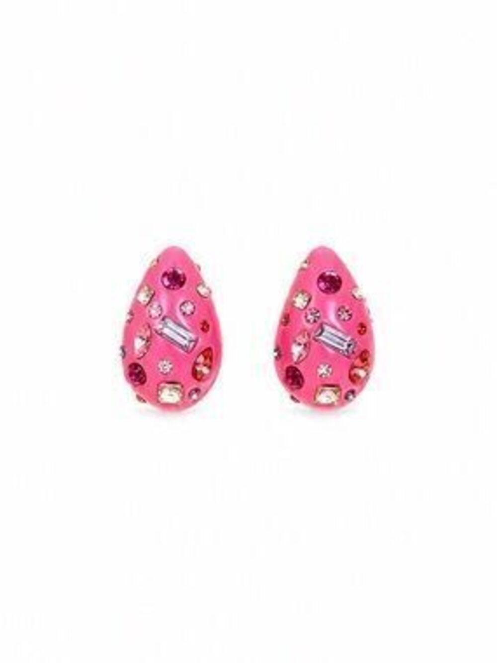 Spring Style Pink Rhinestone Earrings